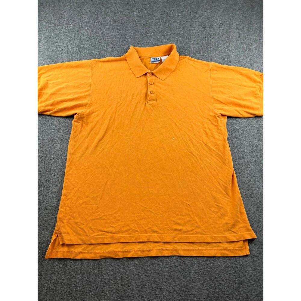 Reebok Orange Men's Polo‎ Shirt Large